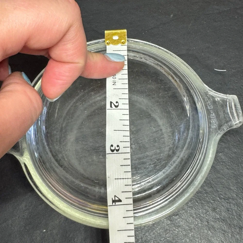 Vintage Pyrex 019 Clear Glass 10 oz Round Casserole Dish with Lid 680-C-5 USA